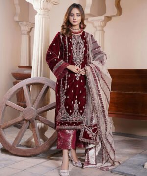 Velvet Festive Salwar – Maroon Charm